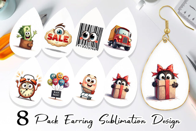Earring Black Friday Icons Sublimation artnoy 