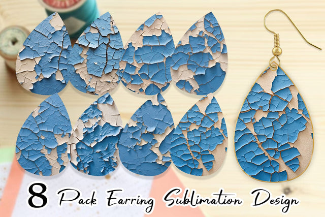Earring Blue Peel Texture Sublimation artnoy 