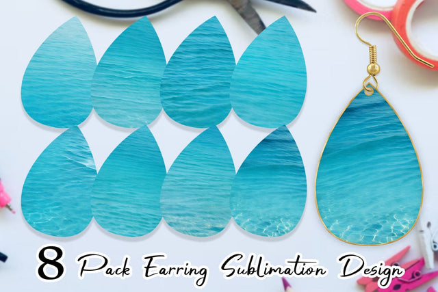 Earring Blue Sea Sublimation artnoy 