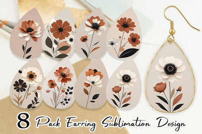 Earring Boho Flower Sublimation artnoy 
