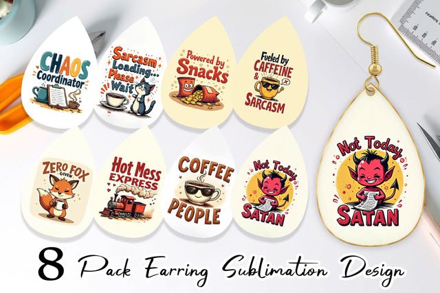 Earring Bold Sassy Quotes Sublimation artnoy 