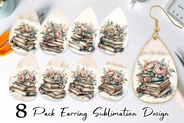 Earring Book Stack Sublimation artnoy 
