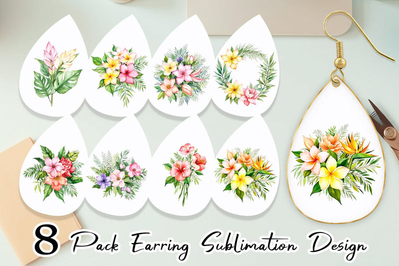 Earring Botanical Bloom Sublimation artnoy 