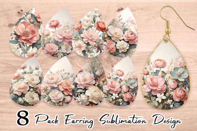 Earring Botanical Floral Sublimation artnoy 