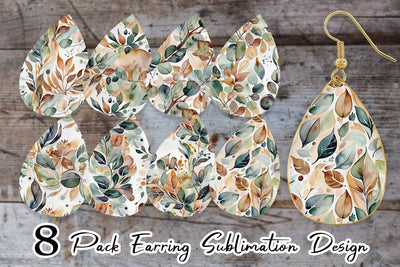 Earring Botanical Organic Pattern Sublimation artnoy 