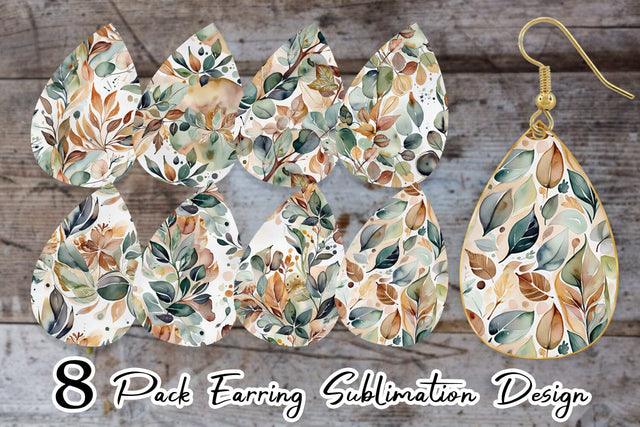 Earring Botanical Organic Pattern Sublimation artnoy 
