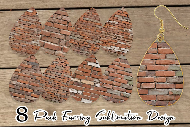 Earring Brick Wall Sublimation artnoy 
