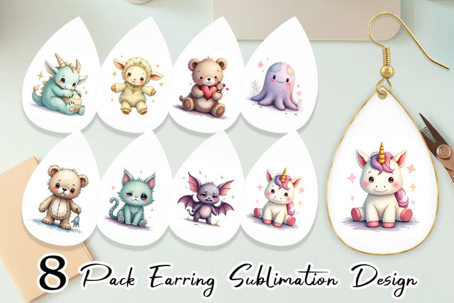 Earring Broken Plushie Spirits Sublimation artnoy 