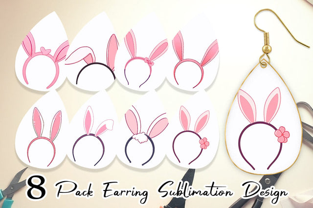 Earring Bunny Headband Sublimation artnoy 