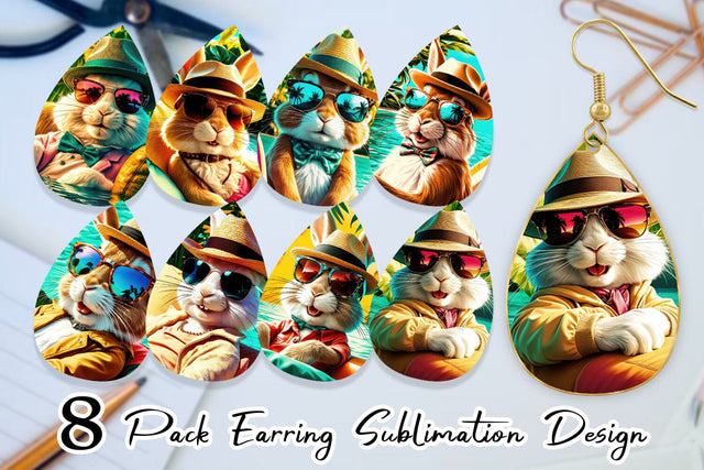 Earring Bunny in Summer Sublimation artnoy 