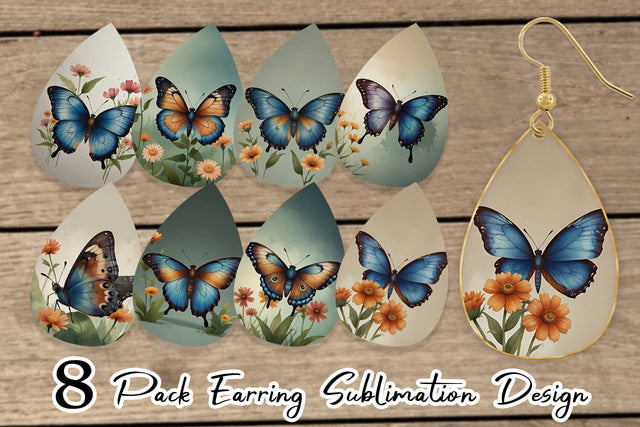 Earring Butterfly illustration Sublimation artnoy 