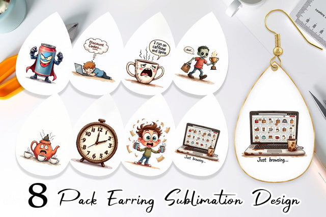 Earring Caffeine Commerce Sublimation artnoy 