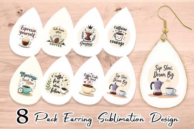 Earring Caffeine Kick Quotes Sublimation artnoy 
