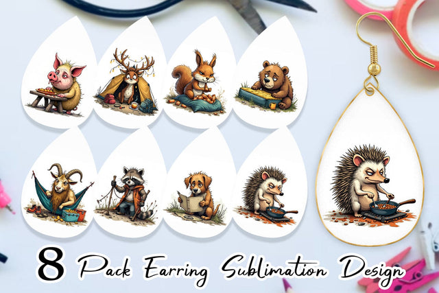 Earring Camping Grumps Sublimation artnoy 
