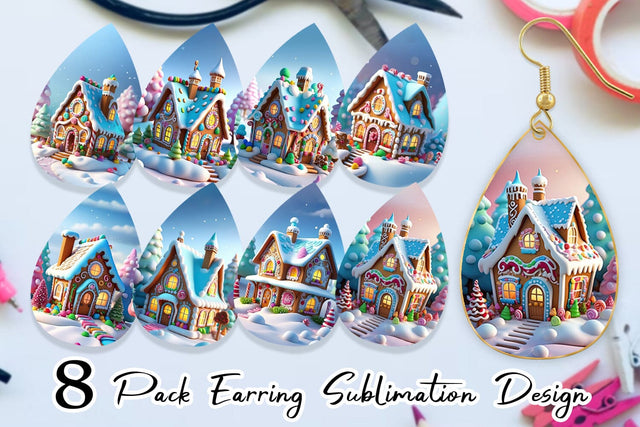 Earring Candyland House Sublimation artnoy 