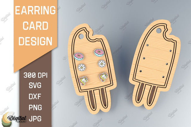 Earring Card SVG. 3D Layared Card Laser Cut. Ice Cream SVG SVG Evgenyia Guschina 