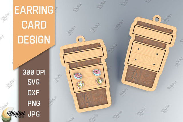 Earring Card SVG. 3D Layared Card Laser Cut. Latte SVG SVG Evgenyia Guschina 