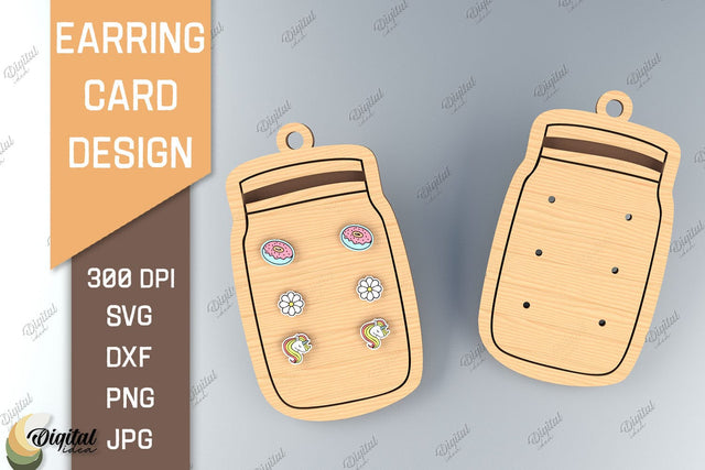 Earring Card SVG. 3D Layared Card Laser Cut SVG Evgenyia Guschina 