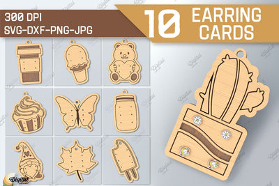 Earring Cards SVG Bundle. 3D Layared Cards Laser Cut SVG Evgenyia Guschina 