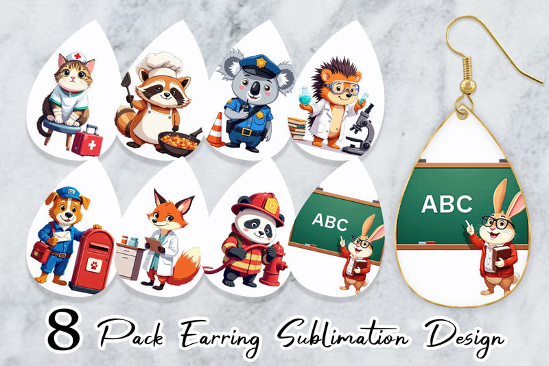 Earring Career Animals Sublimation artnoy 