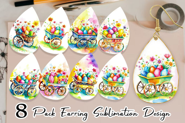 Earring Cart Easter Sublimation artnoy 
