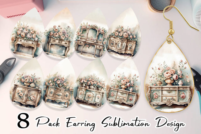 Earring Carved Furniture Sublimation artnoy 