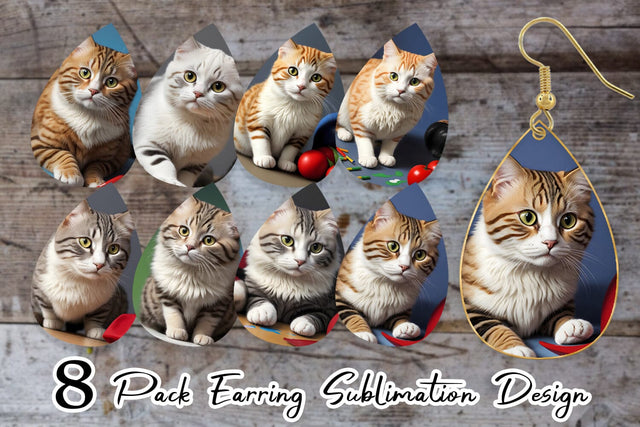 Earring Cat Noel Sublimation artnoy 
