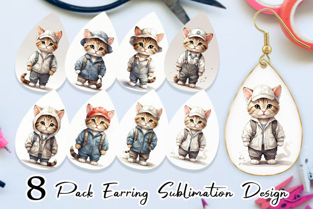 Earring Cat Work Sublimation artnoy 