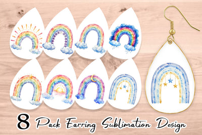 Earring Celestial Boho Rainbow Sublimation artnoy 