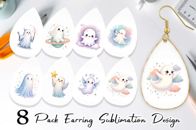 Earring Celestial Ghosts Sublimation artnoy 