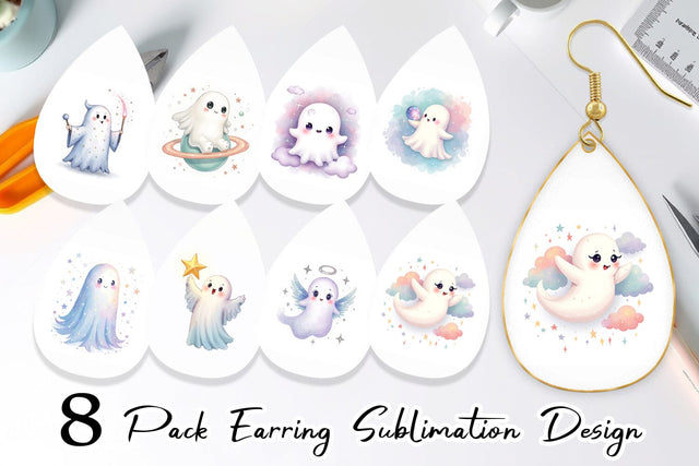 Earring Celestial Ghosts Sublimation artnoy 