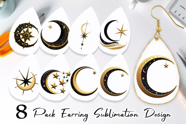 Earring Celestial Moon Sublimation artnoy 