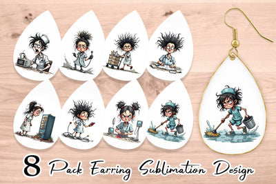 Earring Chaotic Nurse Sublimation artnoy 