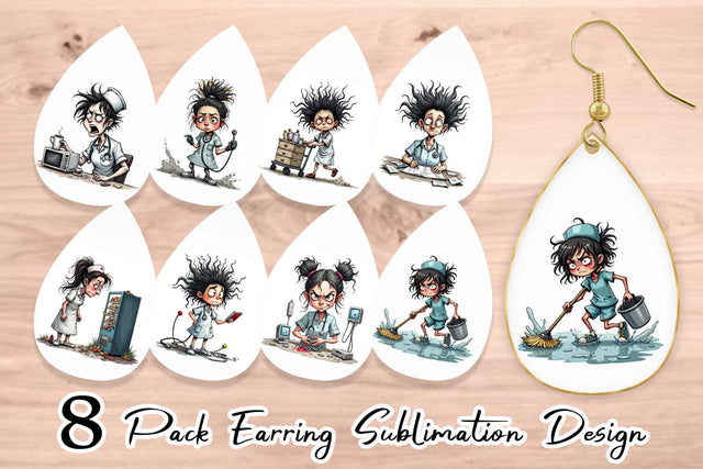 Earring Chaotic Nurse Sublimation artnoy 