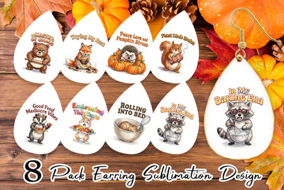Earring Chaotic Retro Baking Watercolor Sublimation artnoy 