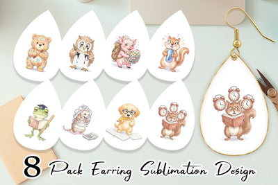 Earring Chaotic Study Animal Watercolor Sublimation artnoy 