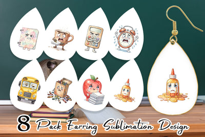 Earring Chaotic Teacher Supply Watercolor Sublimation artnoy 