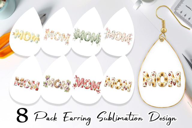 Earring Cheerful Picnic MOM Gingham Sublimation artnoy 