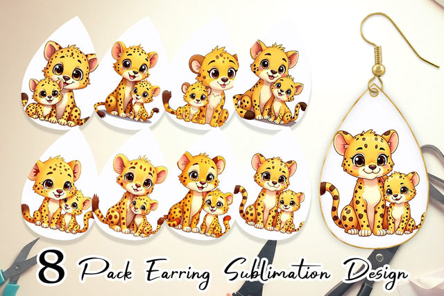 Earring Cheetah Mother's Day Sublimation artnoy 
