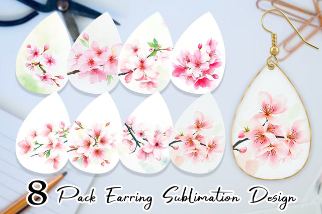 Earring Cherry blossoms Sublimation artnoy 