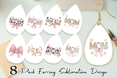 Earring Chic Animal Print MOM Watercolor Sublimation artnoy 