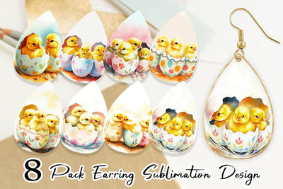 Earring Chicks in Eggs Sublimation artnoy 
