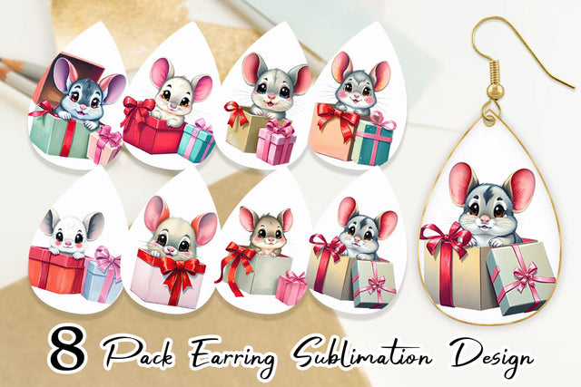 Earring Chinchilla Gift Sublimation artnoy 