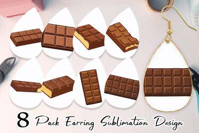 Earring Chocolate Bar Sublimation artnoy 