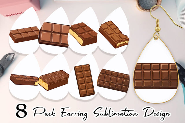 Earring Chocolate Bar Sublimation artnoy 