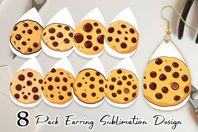 Earring Chocolate Chip Cookie Sublimation artnoy 
