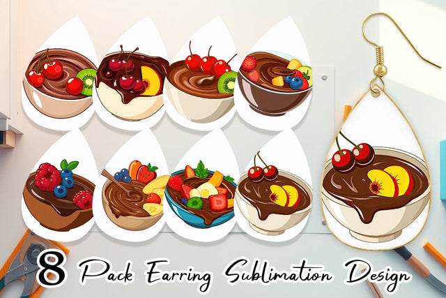 Earring Chocolate Fondue Sublimation artnoy 