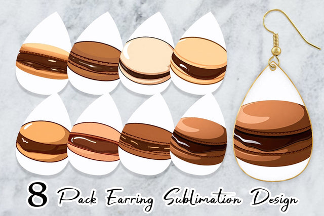 Earring Chocolate Macaron Sublimation artnoy 