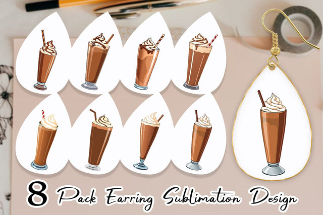 Earring Chocolate Milkshake Sublimation artnoy 