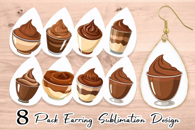 Earring Chocolate Pudding Sublimation artnoy 